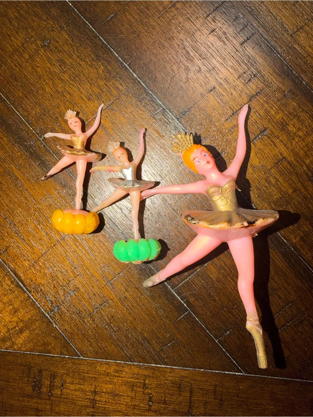 Ballerina Cake Topper Vintage Plastic Ballet Dancers Vintage Set of 3